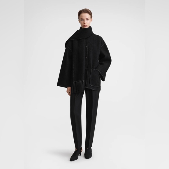 Toteme Scarf Jacket in Black Wool - Picture 8 of 8